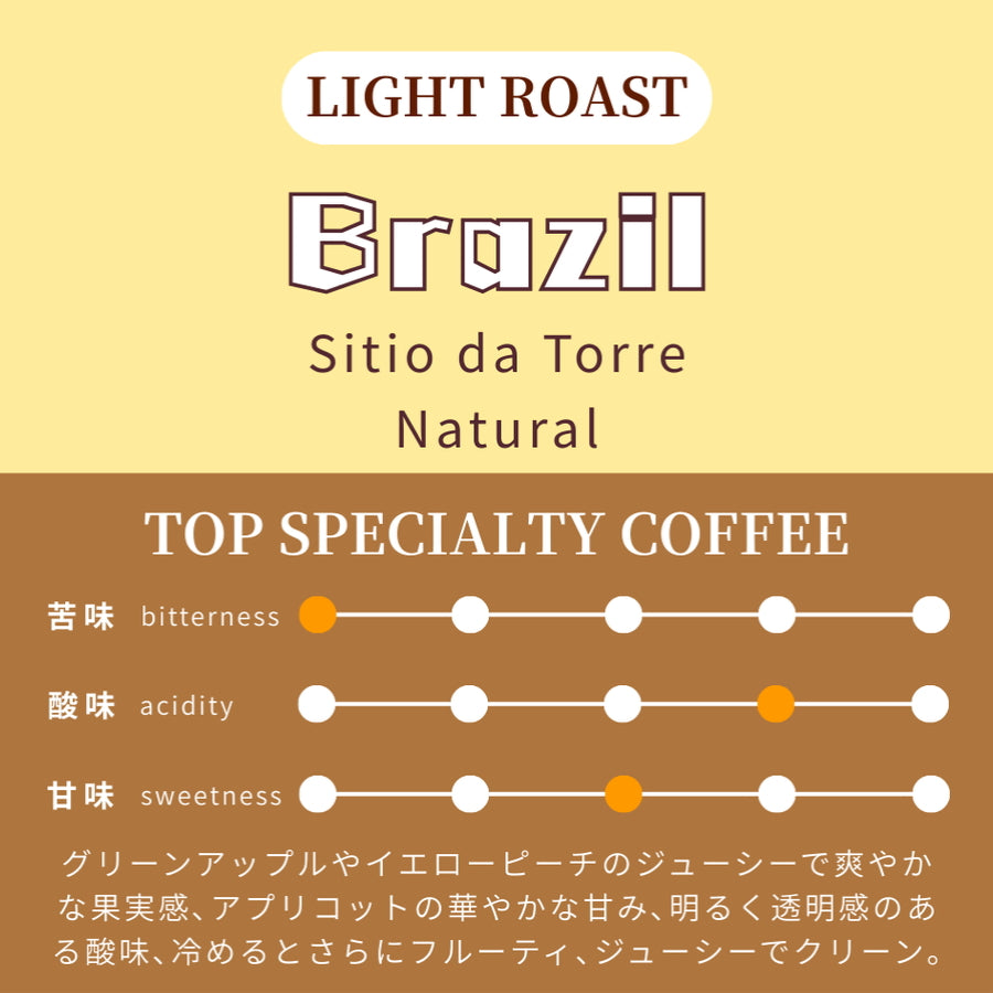 【浅煎り】 ブラジル シティオ・ダ・トーレ農園 イエローブルボン ナチュラル