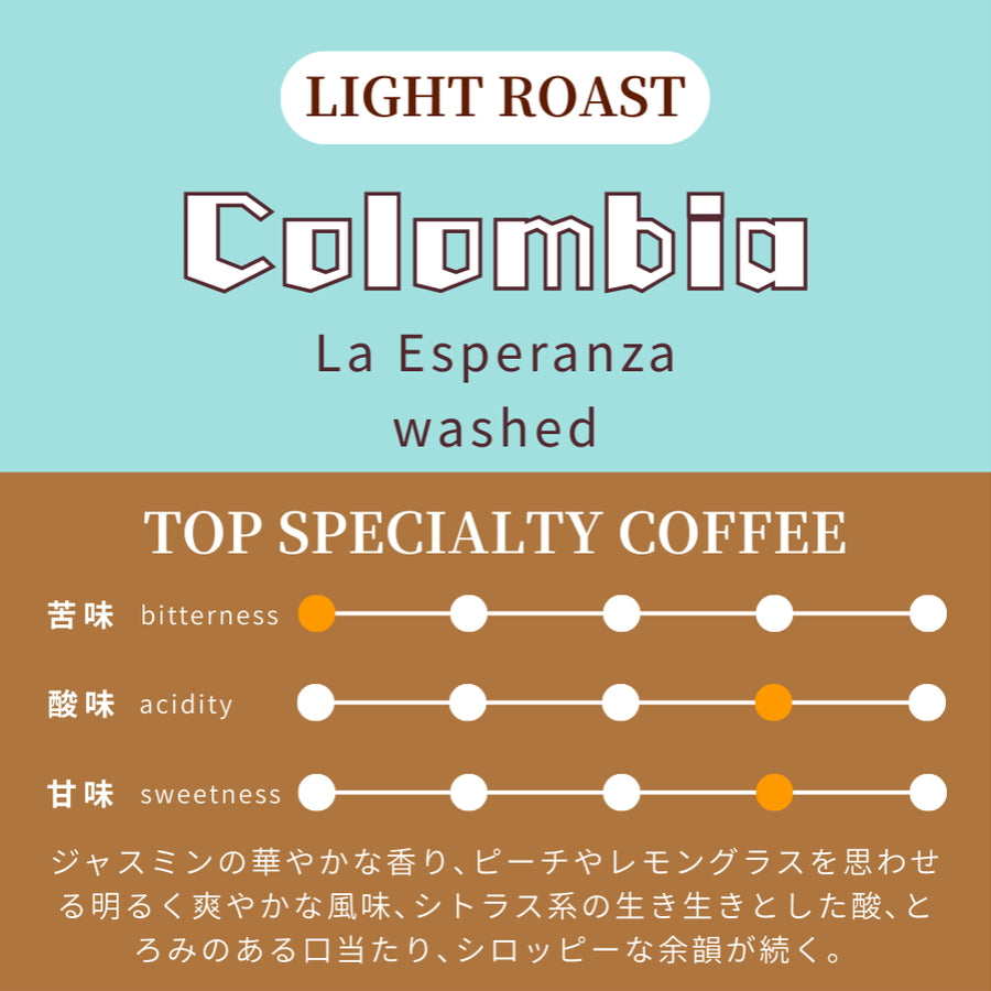 【浅煎り】 コロンビア ラ・エスペランサ農園 ピンクブルボン ウォッシュド