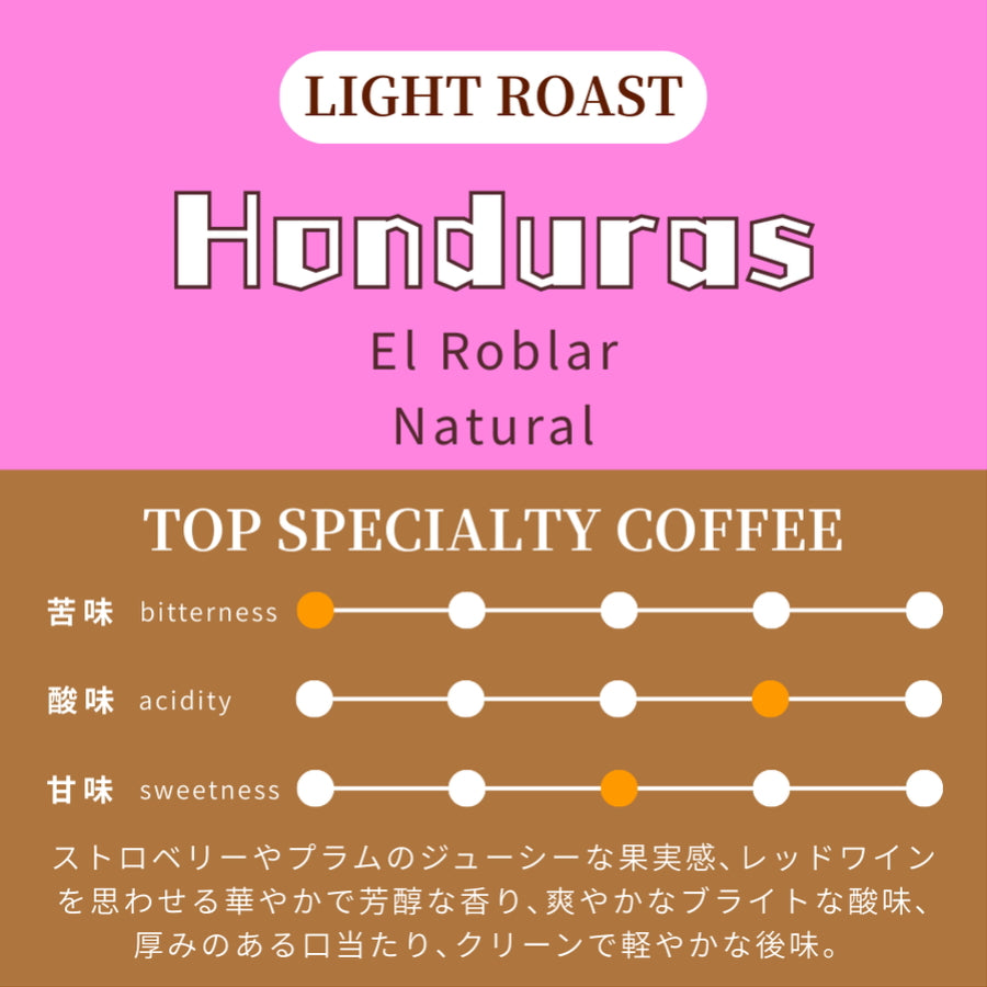 【浅煎り】 ホンジュラス カトゥアイ エル・ロブラル農園 ナチュラル