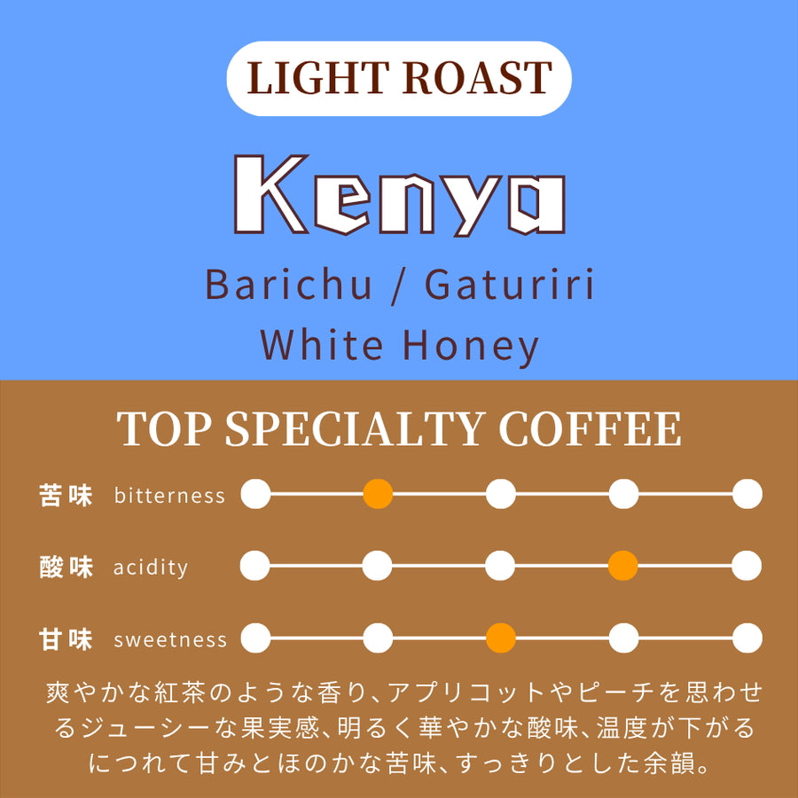 【浅煎り】 ケニア AA ガツリリファクトリー バリチュ農協 ウォッシュド