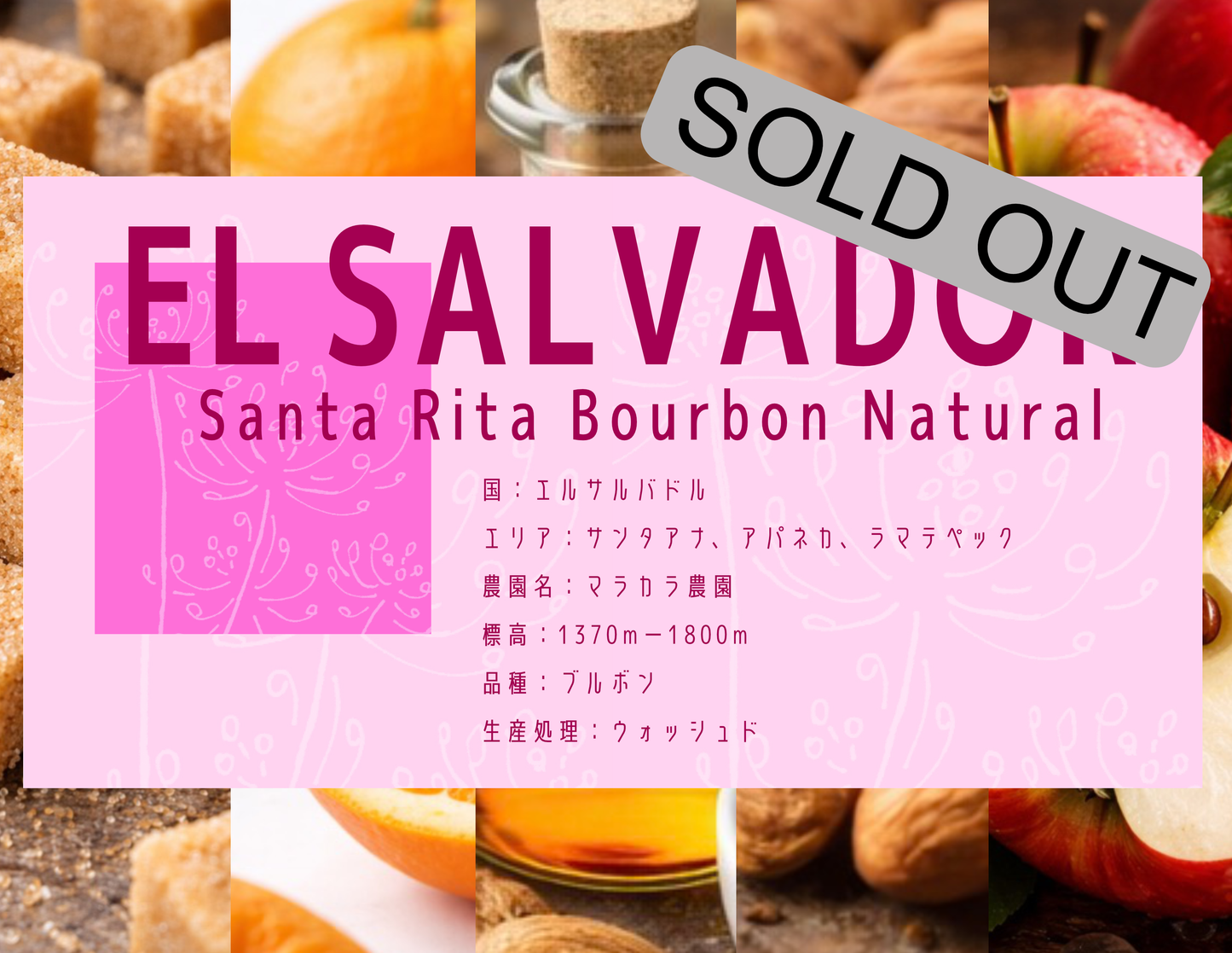 【中深煎り】El Salvador Santa Rita Bourbon Natural